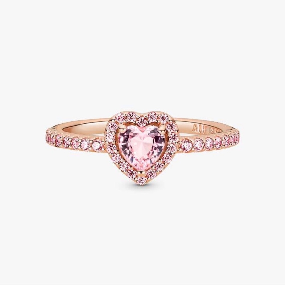 Pandora Rose Ring with Heart Pink Stone